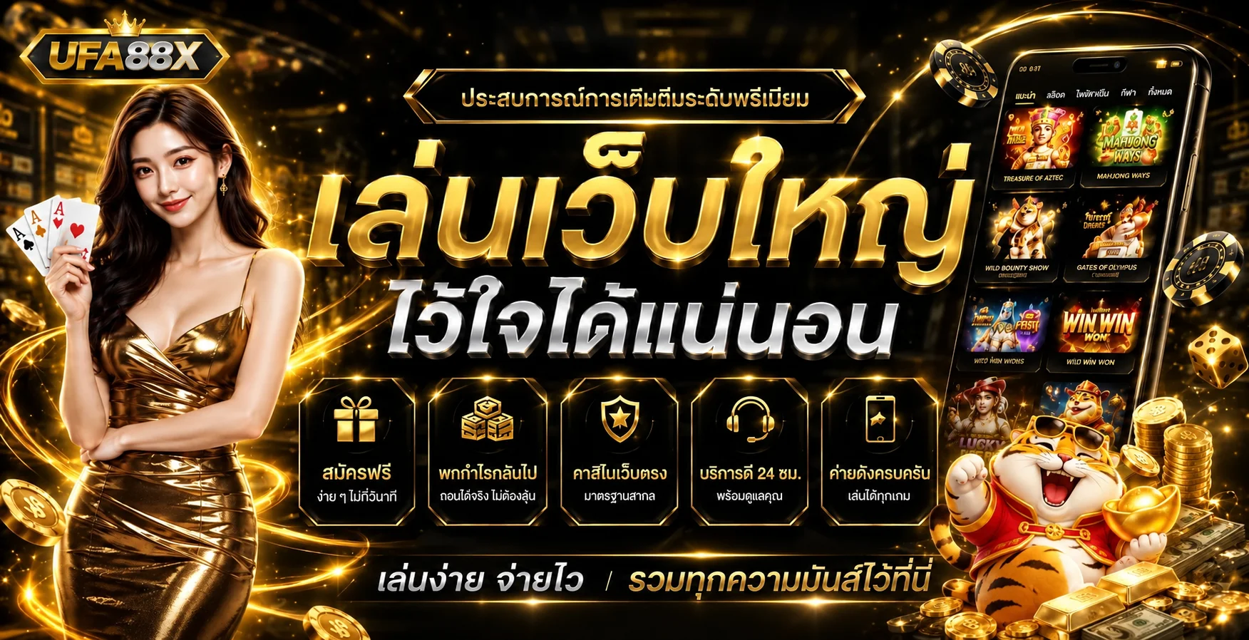 สล็อตออนไลน์ UFA88X รวมค่ายเกมและ Fortune Tiger