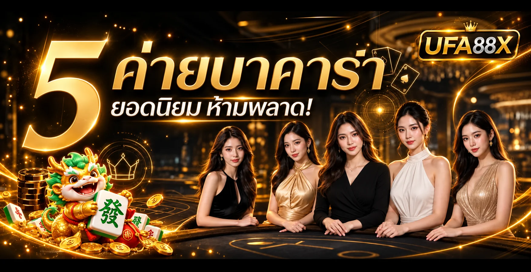 บาคาร่าออนไลน์ UFA88X ห้าค่ายยอดนิยมพร้อมมาสคอต PG Soft